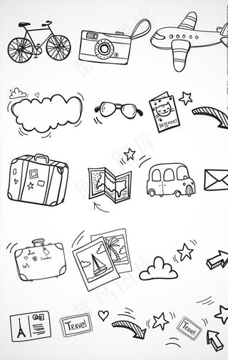 手绘小卡通矢量图标元素图片