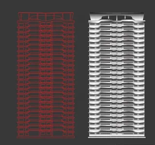 高层住宅线稿图片
