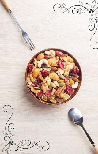 坚果麦片图片