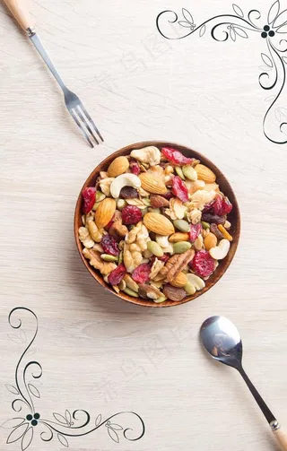 坚果麦片图片