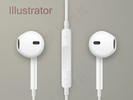 ai矢量写实苹果耳机图片