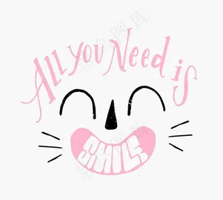 彩绘笑脸艺术字矢量素材图片