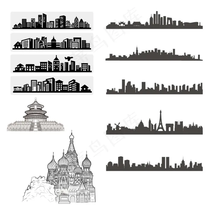 矢量建筑图片ai矢量模版下载