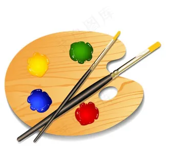 高清矢量图 画具 颜料 调色盘图片