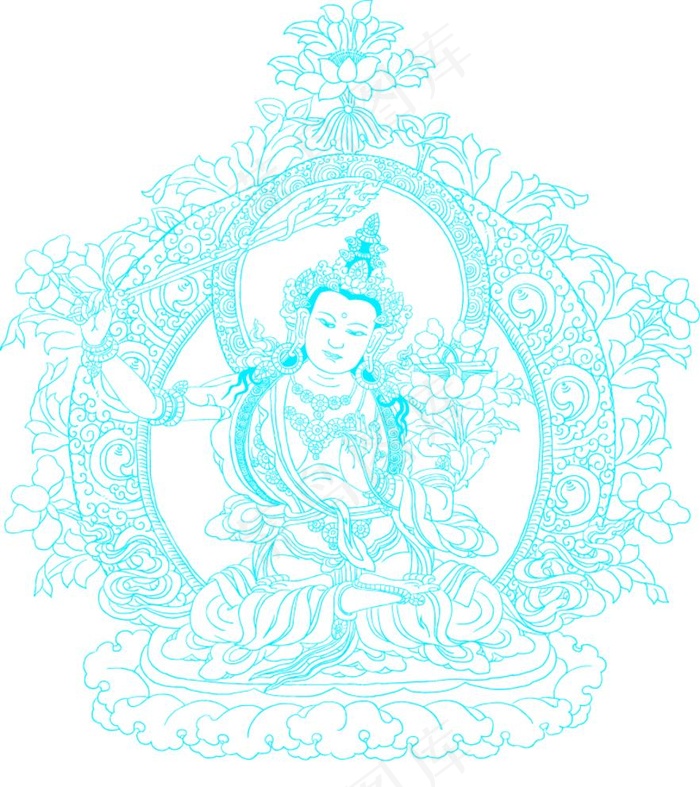 文殊菩萨矢量图图片ai矢量模版下载