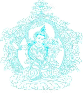 文殊菩萨矢量图图片