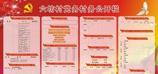 六坊村党务村务公开栏图片