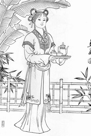 仕女白描（非高清）图片