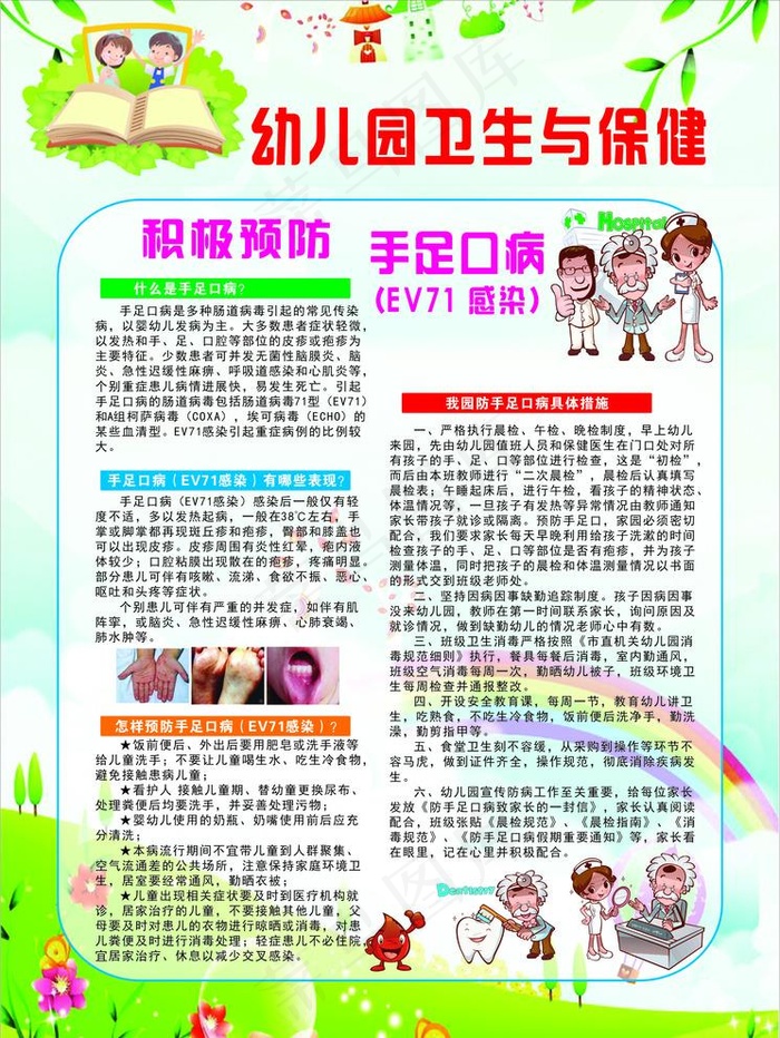 幼儿园卫生与保健宣传海报图片