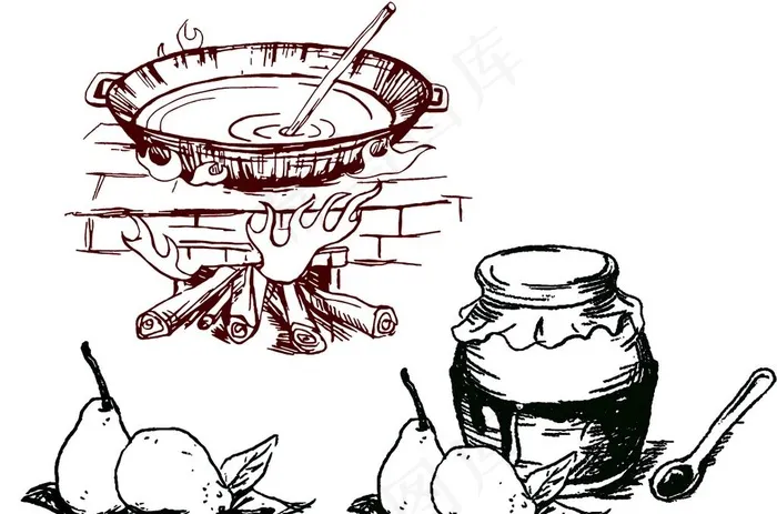 简笔画图片ai矢量模版下载