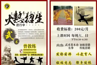 武术宣传单图片