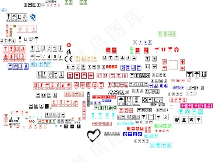 外包装箱侧面箱体标志qs标志图片ai矢量模版下载
