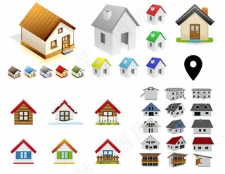 小房子矢量图标图片
