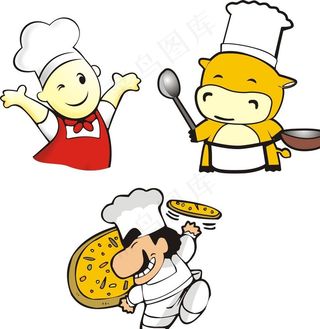 卡通动物厨师图片