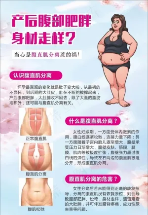 产后腹部身材走样海报图片