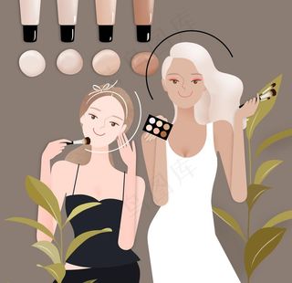 人物小清新女子插画图片