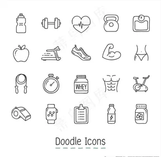 可爱运动健身主题ICON图标图片