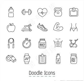 可爱运动健身主题ICON图标图片