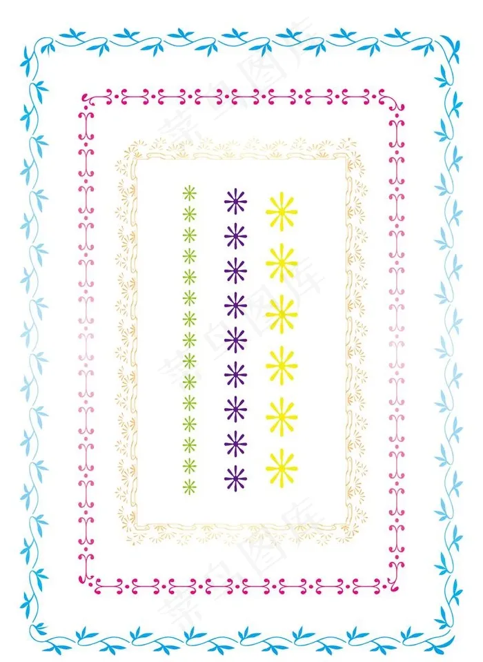 花纹  小花 边框图片ai矢量模版下载