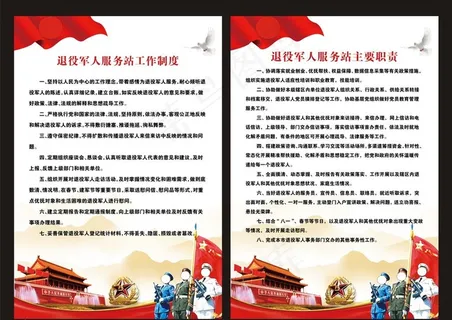 退役军人制度牌图片