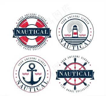 做旧效果航海徽章图片