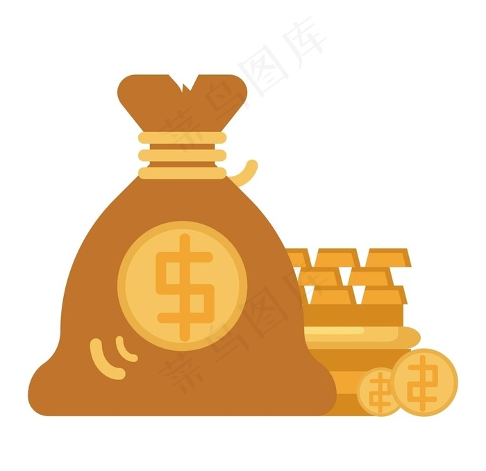 美元符号的钱袋子矢量图图片ai矢量模版下载