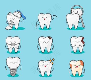 卡通牙齿图片