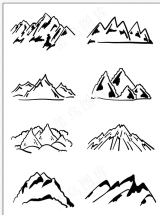 矢量山图片