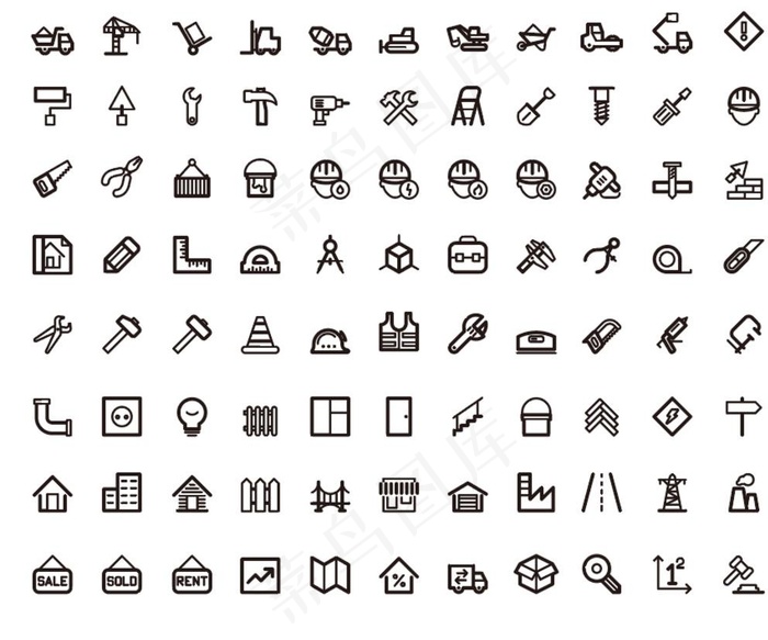 ai 工厂 作业扁平化图标图片