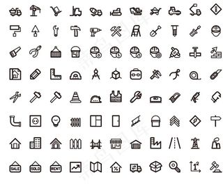 ai 工厂 作业扁平化图标图片