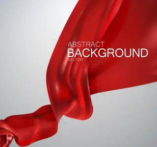 时尚红色丝绸绸缎材质矢量素材图片