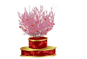 春节美陈 桃花树图片
