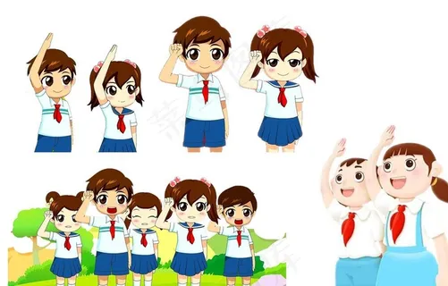 卡通少先队图片