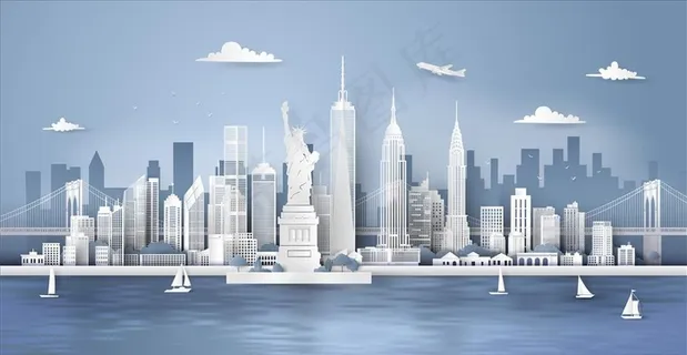 纽约建筑剪影图片 纽约建筑剪影图片