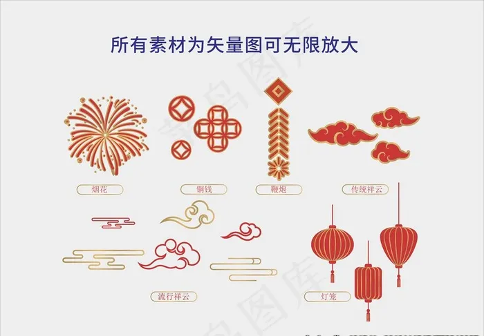 新年元素图片cdr矢量模版下载