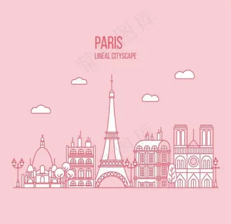 手绘巴黎背景图片