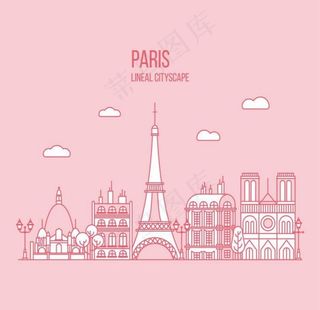 手绘巴黎背景图片