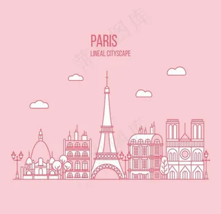 手绘巴黎背景图片