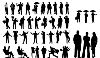 商务人士剪影图片