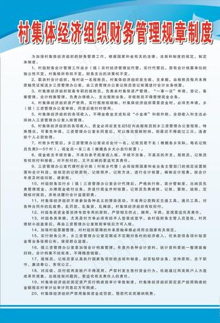 村集体经济组织财务管理规章制度图片