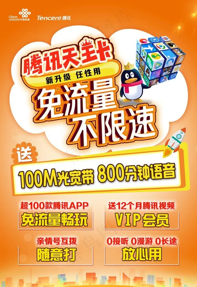 腾讯大王卡图片(3543X5315(DPI:150))psd模版下载