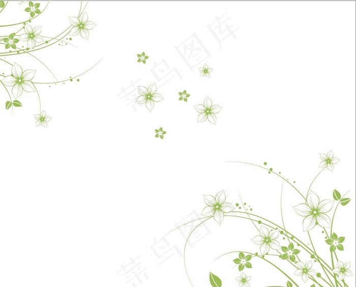 绿色花纹图片ai矢量模版下载