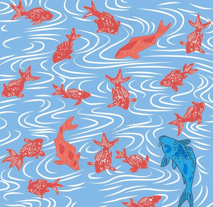手绘鱼图片