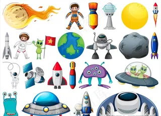 卡通太空集合图片