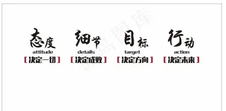 态度 细节 目标 行动 文化墙图片