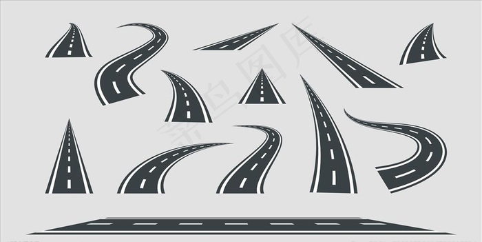 道路图片ai矢量模版下载