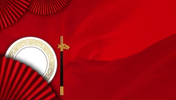 中式 扇子 地产  红色图片