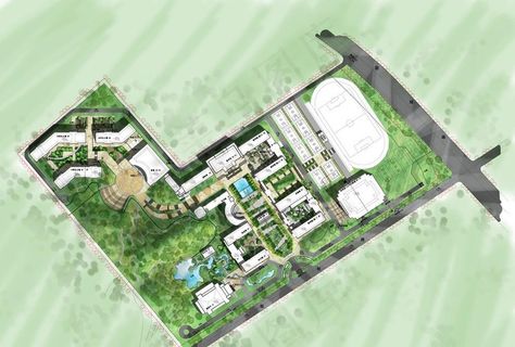 学校彩色平面图图片