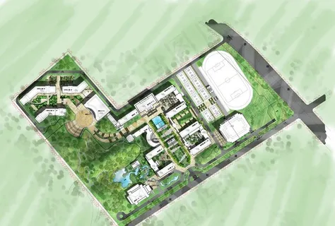 学校彩色平面图图片