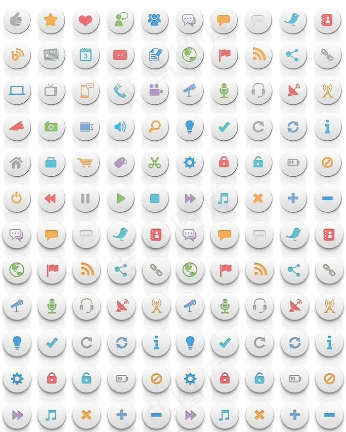 免抠浮动圆形图标png素材图片psd模版下载